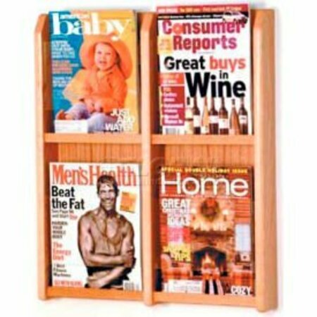 WOODEN MALLET Wooden Mallet Divulge„¢ 4 Magazine Wall Display, Light Oak MM-4LO